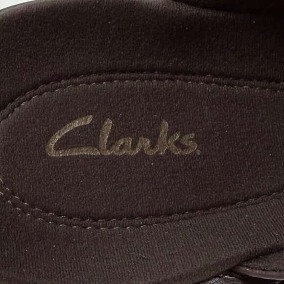 Clarks‎ Womens Leather Slip-On Clog Mule Brown Stitch Accent Size 10M - Picture 10 of 11